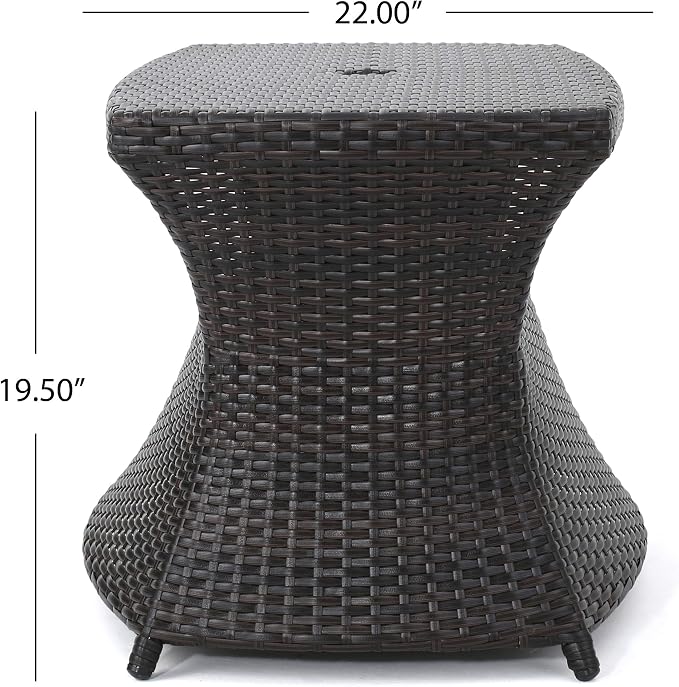 Christopher Knight Home Berkeley Outdoor Wicker Side Table, Multibrown