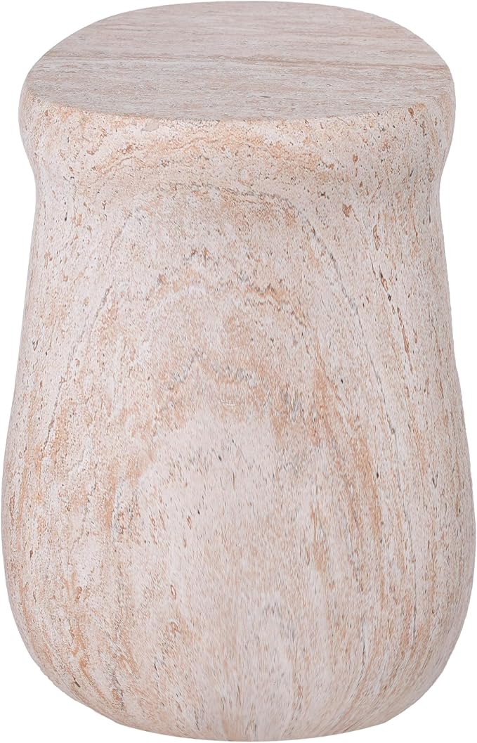 Christopher Knight Home 18.9 Inch Modern U Shaped Accent Table, Sculptural MGO Stone Look Side Table for Indoor Outdoor Garden Balcony Living Room Entryway Bedroom