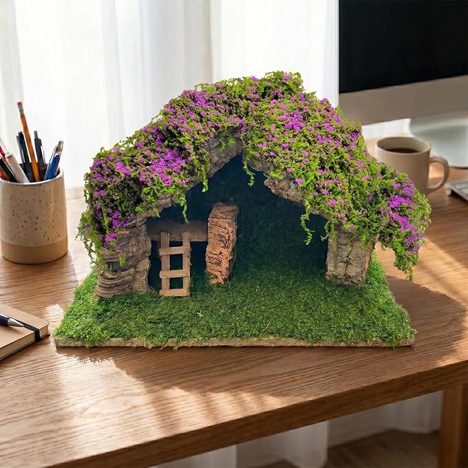 Realistic Miniature Vines - Hanging Moss Scenery for Diorama Supplies & Model Building - Mini Miniature Plants for Rainforest, Dollhouse, Fairy Gardens, Crafts DIY, Tabletop Wargaming (Purple)
