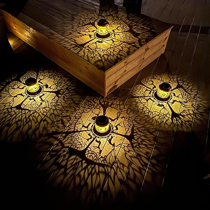 Deer Solar Lanterns Outdoor Waterproof Hanging Solar Lights Deer Gifts for Women Men Metal Decorative LED Lanterns for Yard,Patio,Lawn,Tabletop,Pathway,Landscape,Garden Decor