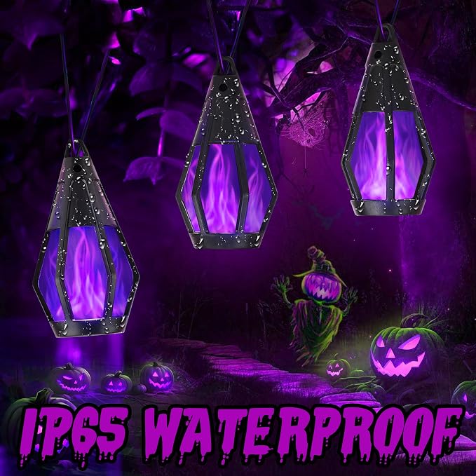 Solar String Lights for Outside, 33Ft Solar Patio Lights with 15 Flickering Flame Light Bulbs, Waterproof Purple Solar Powered Outdoor Lights for Garden Yard Patio Gazebo Bistro Cafe Porch Party Decor