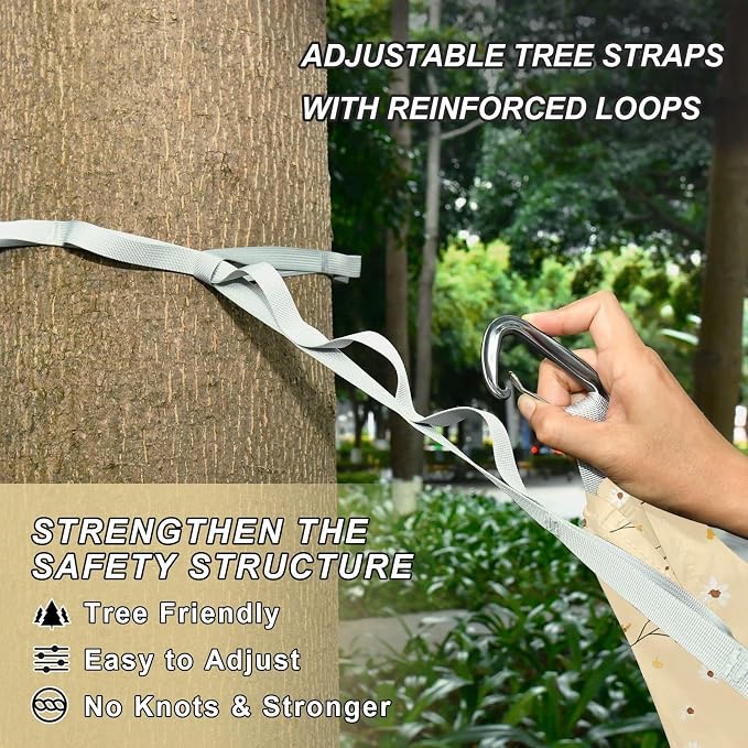 Camping Hammock Outdoor Hammocks for Outside Little Flower Yellow Beach Trees Portable Lightweight with Pockets Tree Straps Indoor