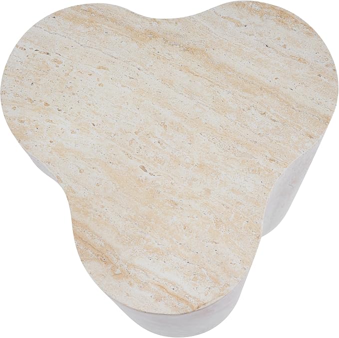 Christopher Knight Home Yayce 18.11" H Indoor Outdoor Accent Side Table, Patio Decorative End Table, Cloud-Shaped Lightweight Concrete Garden Stool for Patio Balcony & Garden Decor, Light Beige