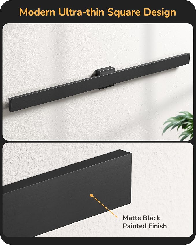EDISHINE 47.2" LED Outdoor Wall Lights, 3CCT & 10%-100% Dimmable, IP65 Waterproof, Modern Exterior Lighting Fixtures, Linear Long Exterior Wall Light for House, Yard, 2 Pack, Black