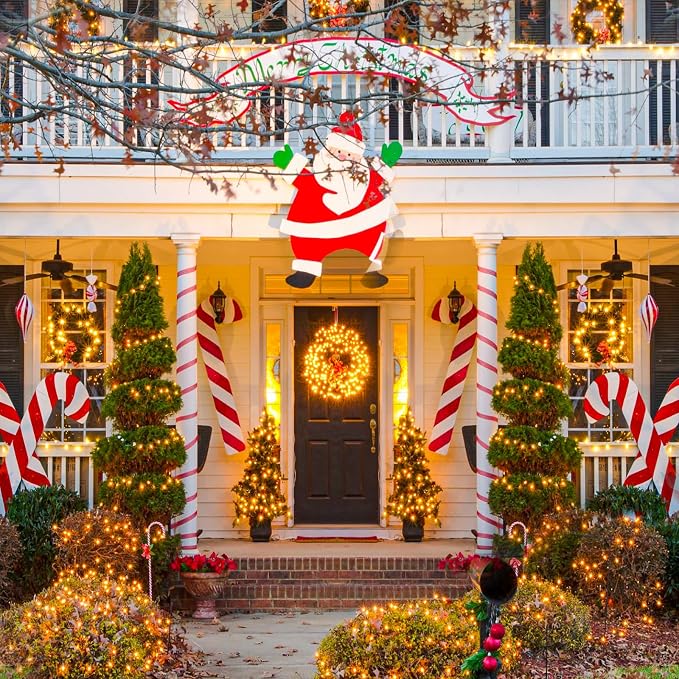 100FT 300 LED Christmas Lights Outdoor, Warm White Christmas Tree Lights | Plug in 8 Modes Waterproof Connectable String Lights Indoor for House Patio Garden Xmas Party Holiday Decorations