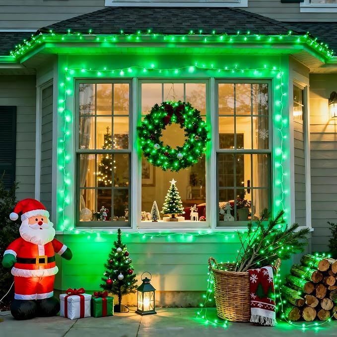 JMEXSUSS 91.5ft Connectable 250 LED Green Christmas String Lights Indoor | Green LED Lights Outdoor Waterproof, 8 Modes Christmas Lights Plug in for Grinch Christmas ST Patricks Day Tree Decoration