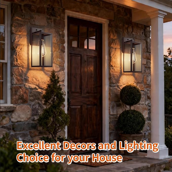 15'' Oil Rubbed Bronze Dusk to Dawn Outdoor Porch Lighting Fixtures Wall Mount, Sensor Exterior Wall Light for House, Ouside Lantern Lamp, Waterproof Wall Sconce Lights, Coach Light for Garage