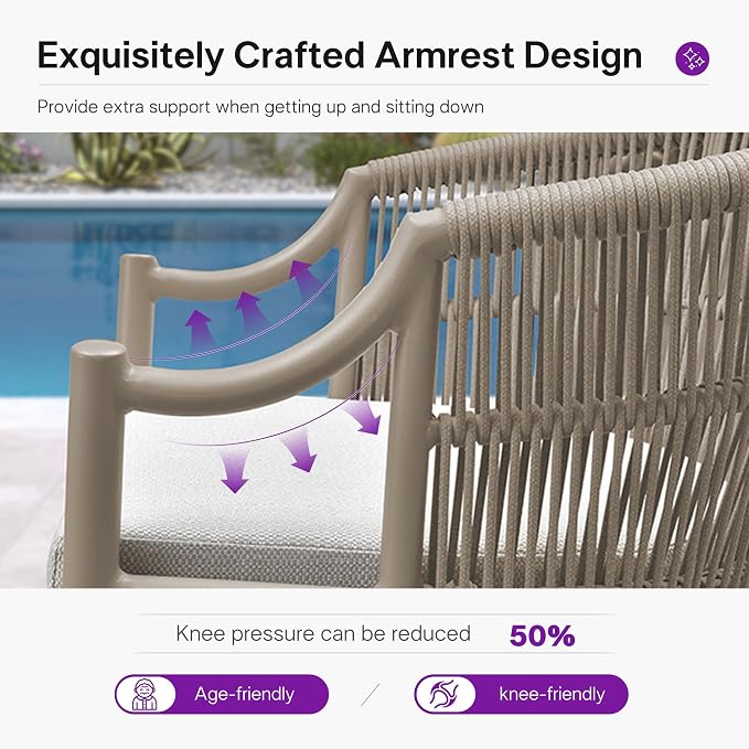 PURPLE LEAF 11 Pieces Outdoor Dining Set All Weather Wicker Patio Dining Set with Rectangular Aluminum Table and Modern Armrest Dining Chairs for Garden Deck Backyard Kitchen, Champagne