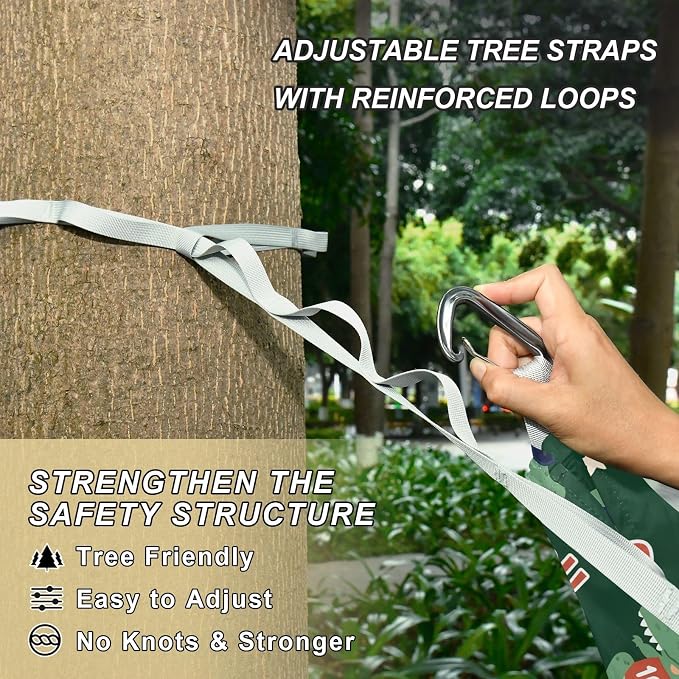 Camping Hammock Outdoor Hammocks for Outside Cool Crocodile Cute Beach Trees Portable Lightweight with Pockets Tree Straps Indoor