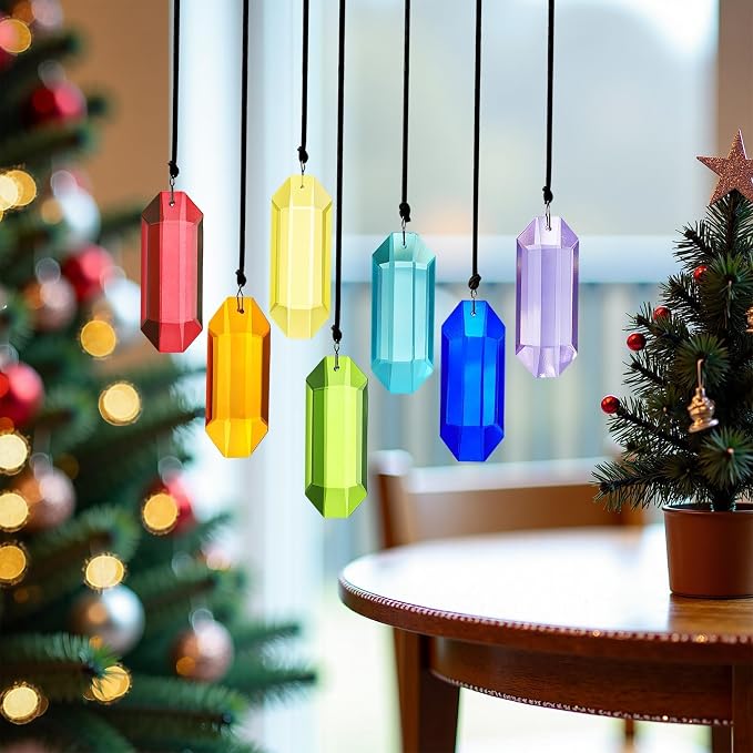 7pcs Crystal Suncatcher Prisms 3'' Sun Catchers Indoor Window | Rainbow Prism Crystals Hanging Suncatchers for Window Home Garden Decor,Glass Ornaments For Mother's Day Tree Decoration Gift