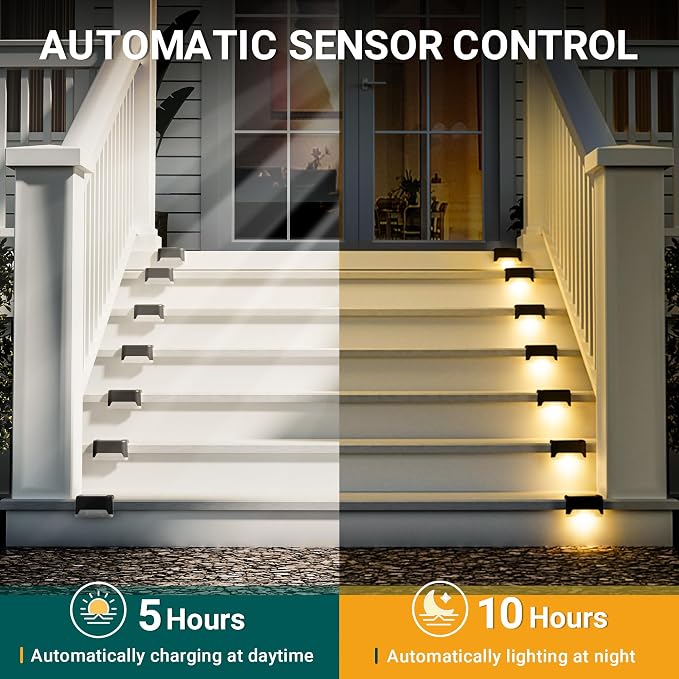 SOLPEX Solar Deck Lights Outdoor 16 Pack, Waterproof Led Light, Warm White | Solar LED Light for Outdoor Deck, Stairs, Step, Fence, Yard, Patio, and Pathway