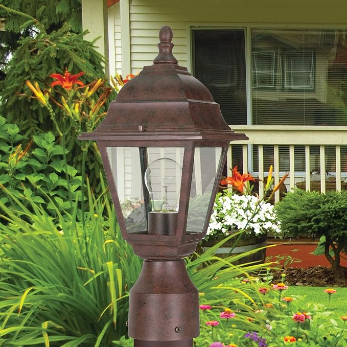Nuvo Lighting 60/547 Postlantern with Clear Glass, Bronze/Dark