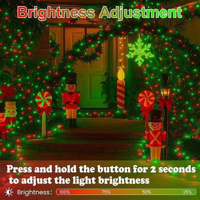 200 LED Connectable String Lights, 66FT Christmas Lights Outdoor Indoor | Red & Green, 13 Modes, Timer, Clear Wire Waterproof Twinkle Fairy Lights Plug in for Bedroom Classroom Patio Xmas Tree Decor