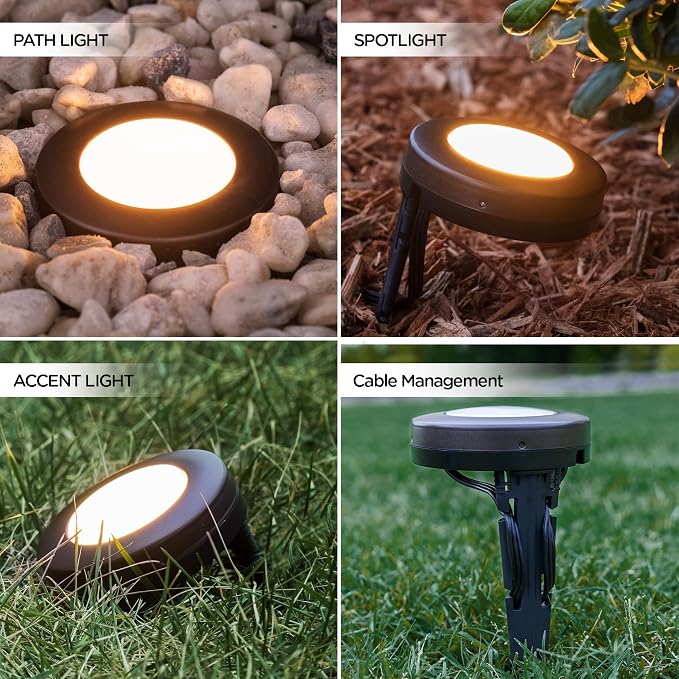 Enbrighten LED Ground Lights Outdoor 40ft | Color Changing | Remote Control | Path Lighting | Pack of 2