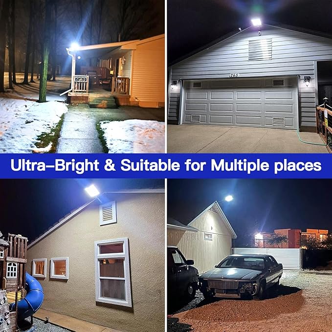 Solar Street Lights Outdoor, IP67 Waterproof, with Motion Sensor, Remote, and Auto Dusk to Dawn | Bright 6500K LED Solar Powered for Patio, Garden, Garage, Courtyard & Parking Lot