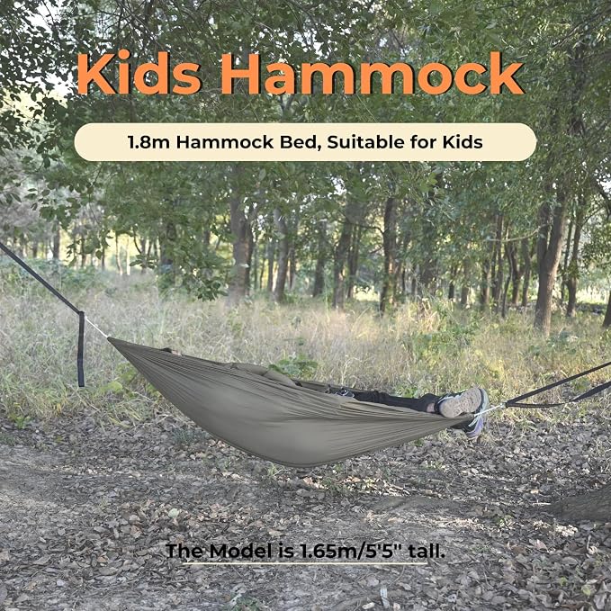 Onewind Camping Hammock, Ultralight Portable Hammock with Adjustable Ridgeline, Outdoor Hammock 20D Ripstop Nylon with 2 * 12Ft Tree Strap, Ideal for Camping, Hiking, Backpacking