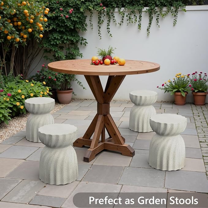 SUNBURY Outdoor Side Table, 19" H Outdoor Accent End Table, Patio Side Tables Coffee Tables, Garden Stool and Plant Stand for Patio, Garden, Living Room, and Backyard