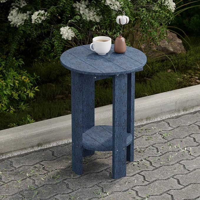 Wildridge Heritage Balcony Table, Patriot Blue - Outdoor Weather Resistant Recycled Plastic Furniture for Patio