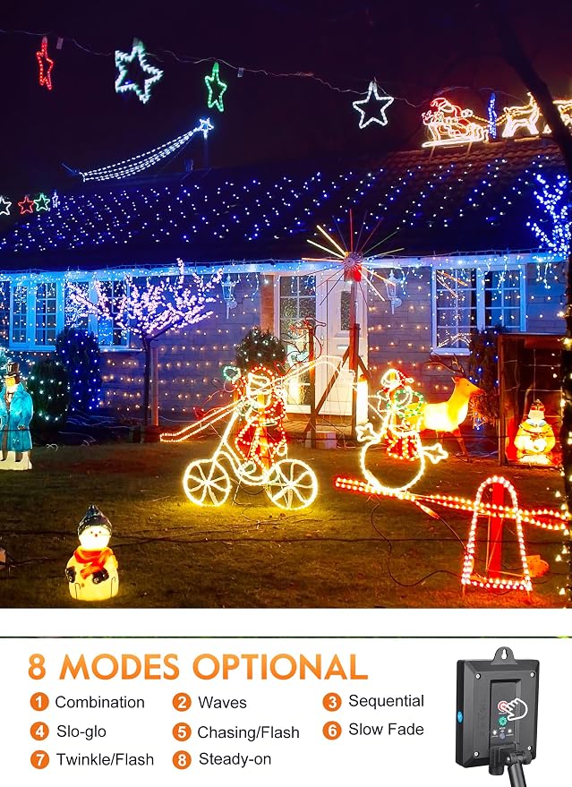 Brightown Solar String Lights Outdoor Waterproof, 39FT 100LEDs, Multicolor | 18 Colors Changing Fairy Rope Light Solar Powered with Remote, Trampoline Light Rope Lighting for Outside Christmas Party