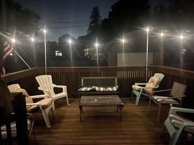 Brightech Ambience Pro - 48 Ft Waterproof, Solar Power Outdoor String Lights - 1W LED Hanging Edison Bulbs Create Bistro Ambience in Your Yard - Commercial Grade, Shatterproof - 15 Lights, Soft White