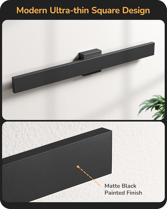 EDISHINE 31.5" LED Outdoor Wall Lights, 3CCT & 10%-100% Dimmable, IP65 Waterproof, Modern Exterior Lighting Fixtures, Long Exterior Wall Lights for Garage, Front Door, 2 Pack, Black