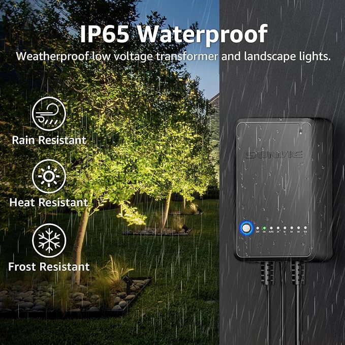 SUNVIE All-in-One Low Voltage Landscape Lighting Kit, Dusk to Dawn, 8 PCS | 3000K LED Low Voltage Landscape Lights, IP65 Waterproof, 3W Aluminum Landscape Spotlights for Yard Garden Tree House