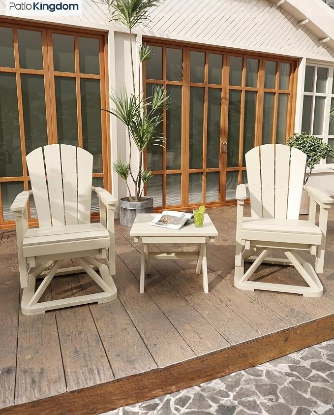 Outdoor Folding Side Table, Lightweight & Space-Saving Design, All-Weather HDPE Material, Realistic Wood-Grain Finish (White,1 Table)