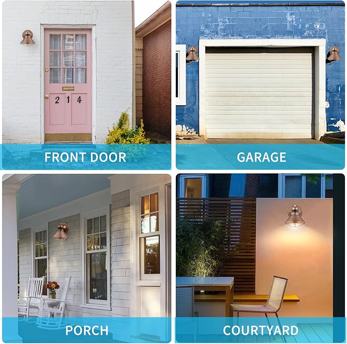 Motion Sensor Outdoor LED Barn Light Dusk to Dawn Exterior Wall Lantern | Waterproof Outside Sconce Lighting Fixture Farmhouse Wall Mount Porch Lamp for House Garage Patio