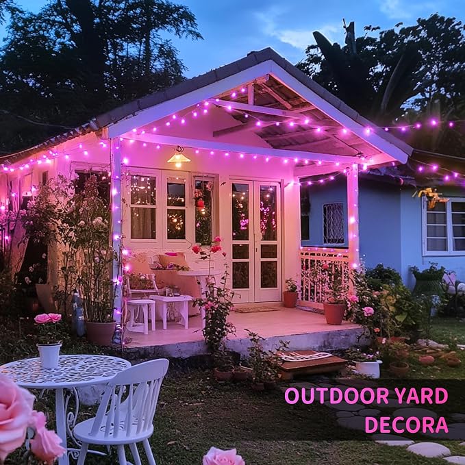 JMEXSUSS 600 LED Pink Christmas String Lights Indoor Outdoor Plug in | 168ft Pink Fairy Lights for Bedroom Romantic Tree Patio Wedding Party Christmas Room Decor, Remote Timer Clear Wire