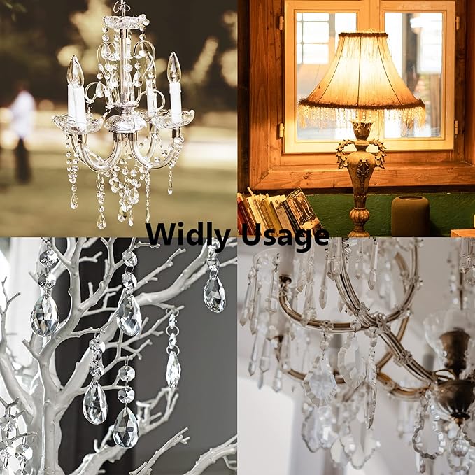 20pcs Crystal Chandelier Prism Pendant, 50mm Suncatchers Hanging Crystals | Clear Maple Leaf Crystal Sun Catcher Beads for Chandelier Christmas Tree Decoration