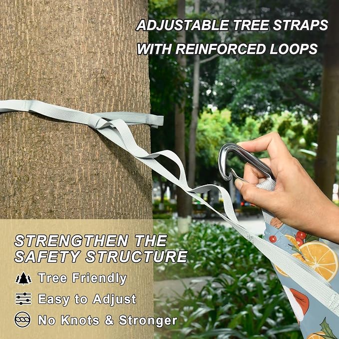 Camping Hammock Outdoor Hammocks for Outside Capybaras Tangerine Beach Trees Portable Lightweight with Pockets Tree Straps Indoor