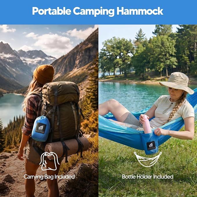 SUNCREAT Hammocks Camping Hammock, Travel Hammock Lightweight Portable, Blue