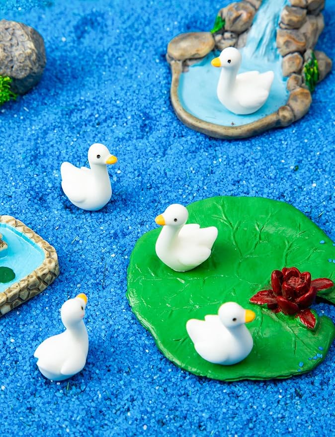 270Pcs Mini Tiny Resin Gooses | DIY Crafts, Lawn Yard Garden Decorfor Dollhouse Fairy Gardens Micro Landscape DIY Crafts