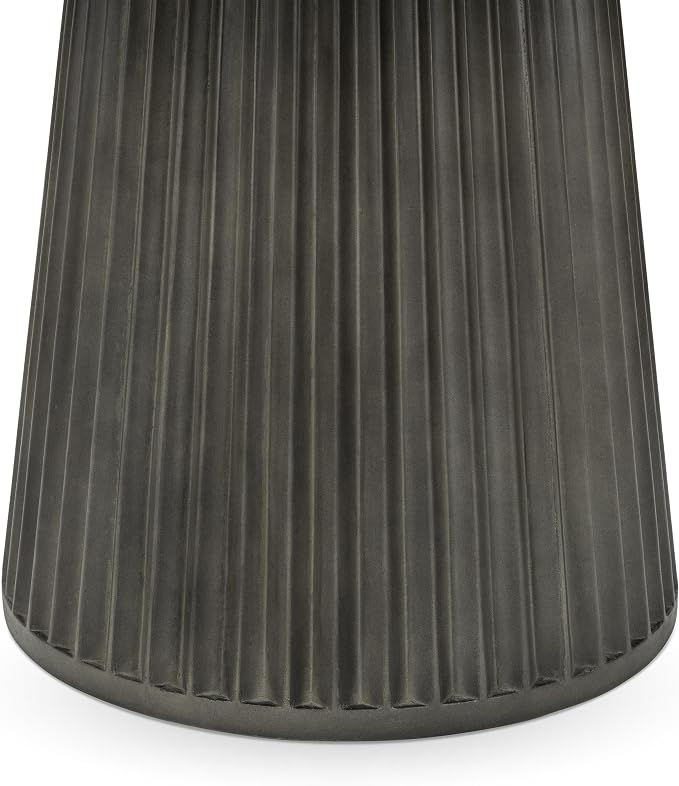 Classic Home Caspia Outdoor Concrete Round Dining Table Gray