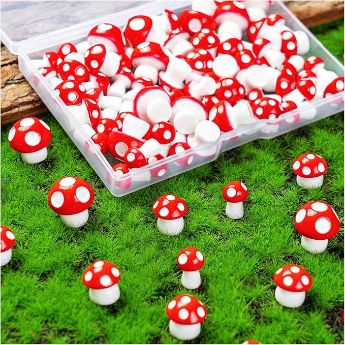 60 Pcs Mini Resin Mushrooms, 0.7" 0.5" 0.4" | Tiny Fairy Garden Decor, Little Fake Mushroom Miniatures Statue, For Bonsai Micro Landscape Craft
