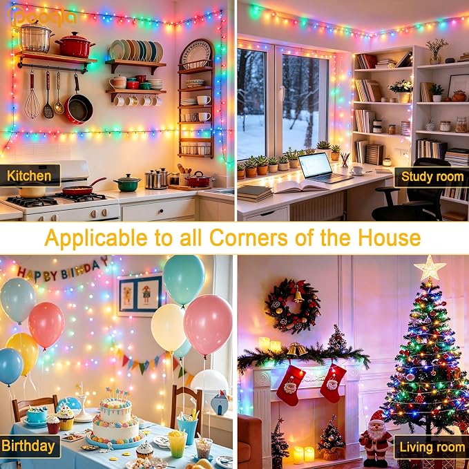 1000 LED Colorful Christmas Lights Outdoor String Lights, 328 ft | Green Wire Waterproof Twinkle Fairy Lights Plug in with Timer, 8 Modes String Lights Indoor Bedroom Xmas Tree Decorations