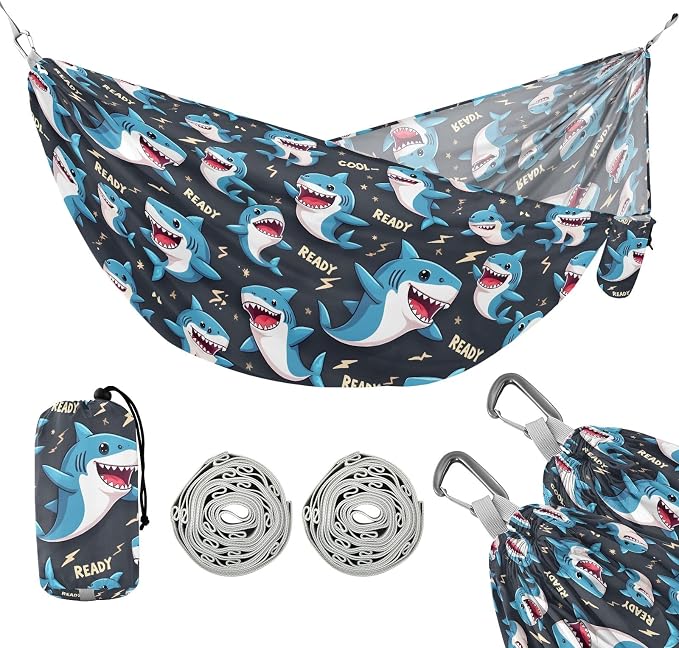 Camping Hammock Outdoor Hammocks for Outside Blue Dink Beach Trees Portable Lightweight with Pockets Tree Straps Indoor