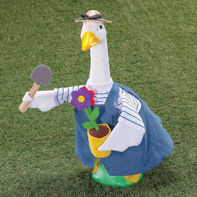 Gaggleville Gardener Goose Outfit, Fits Large 23" H Statue, by Fox | Valley Traders