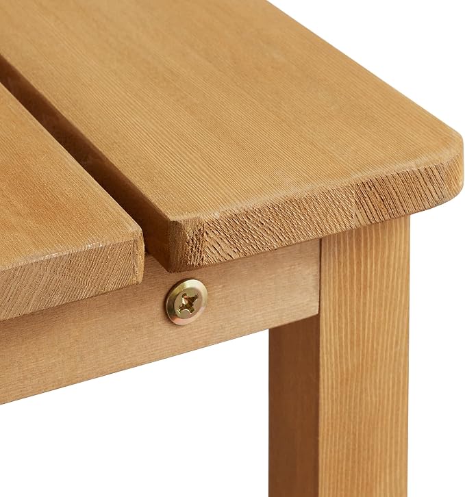 Casafield Adirondack Side Table, Set of 2 Cedar Wood Outdoor End Table with Shelf for Patio, Deck, Lawn and Garden - Natural