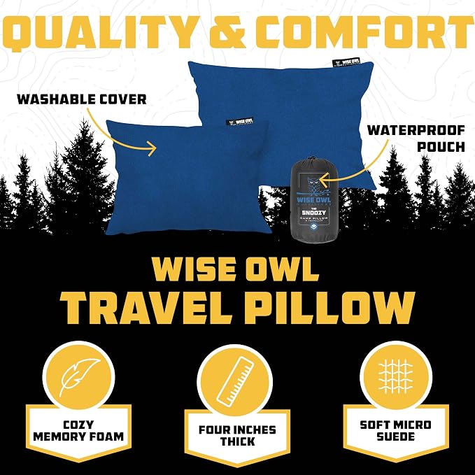 Wise Owl Outfitters Black Hammock with Pillow & Blanket - 400 lbs Capacity, 16 oz Weight, Waterproof Camping Accessories