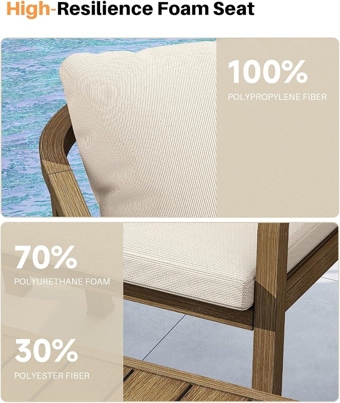 9 Pieces Never-Rust Aluminium Outdoor Dining Set, Patio Table and Chairs for 8, Patio Dining Set with Rectangle Table, Outdoor Dining Chairs with Removable Cushions for Deck, Backyard, Teak