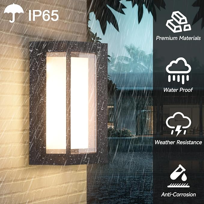 Outdoor Wall Lights Exterior/Interior LED 24W Adjustable 3-Color 2100LM IP65 Sconces Lights Waterproof Modern Outdoor Porch Lighting Fixtures Aluminum Wall Lights Compatible with Dimmers