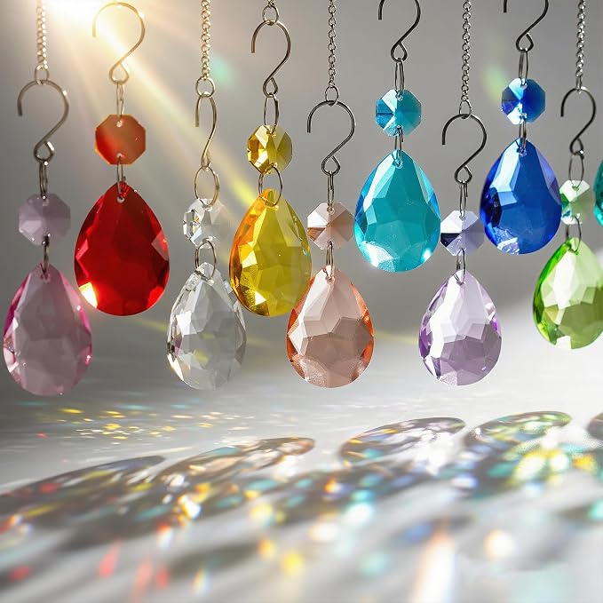 10 Pcs 3 Inch Clear Crystal Bauhinia Prisms Chandelier Decor | Clear Crystal Bauhinia Prisms Pendants Chandelier Replacement Beads Suncatcher Hanging for Window Wedding DIY Craft Decor