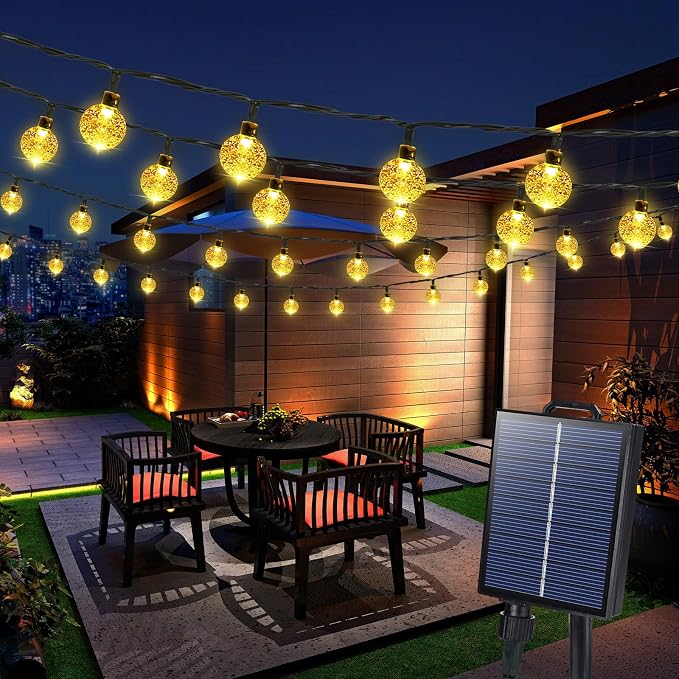 Joomer Solar String Lights Outdoor Waterproof, 65FT 100LED Globe,Warm White | 8 Modes Waterproof Outdoor Solar Powered Patio Lights for Spring Summer Garden Lawn Gazebo Porch Backyard Tree Decorations