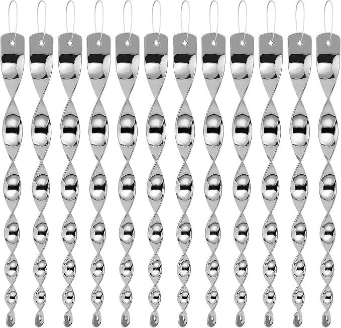 Besmon Woodpecker Bird Scare Devices，Reflective Scare Rods Control Device to Keep Birds Away from Patio Pool（Christmas Reflective Strip Hanging Home as Decoration） (12PCS)