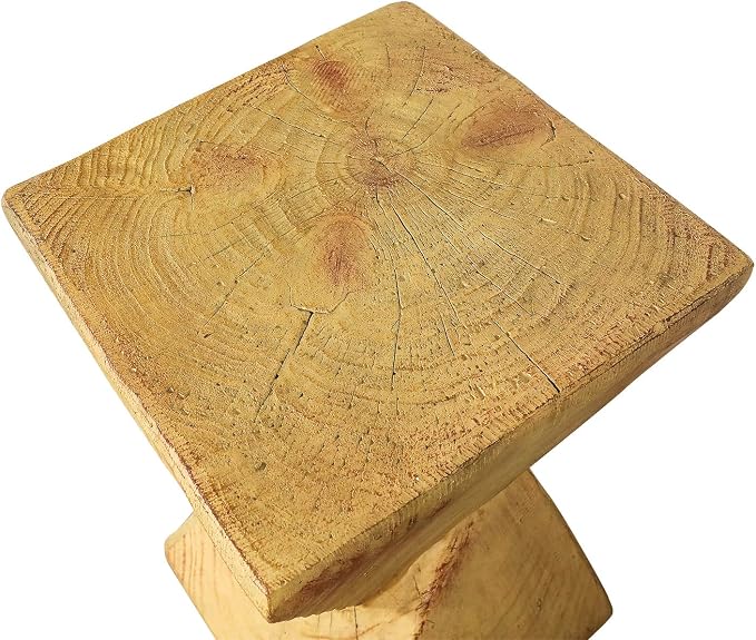 Stylish 19.6" H End Table Adding a Touch of Modern Charm to Your Porch, Patio, Garden – Decorative Concrete Side Table for Living Room or Bedroom
