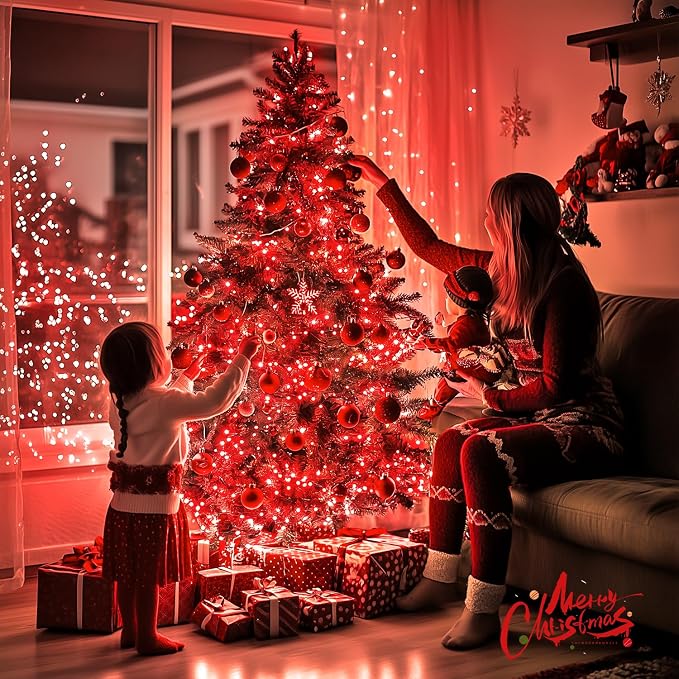 JMEXSUSS 150 LED Connectable Red Christmas Lights Indoor Outdoor Waterproof | 59 Ft Red Halloween String Lights Plug in, 8 Modes Twinkle Fairy Light for Bedroom Patio Party Tree Holiday Xmas Decor