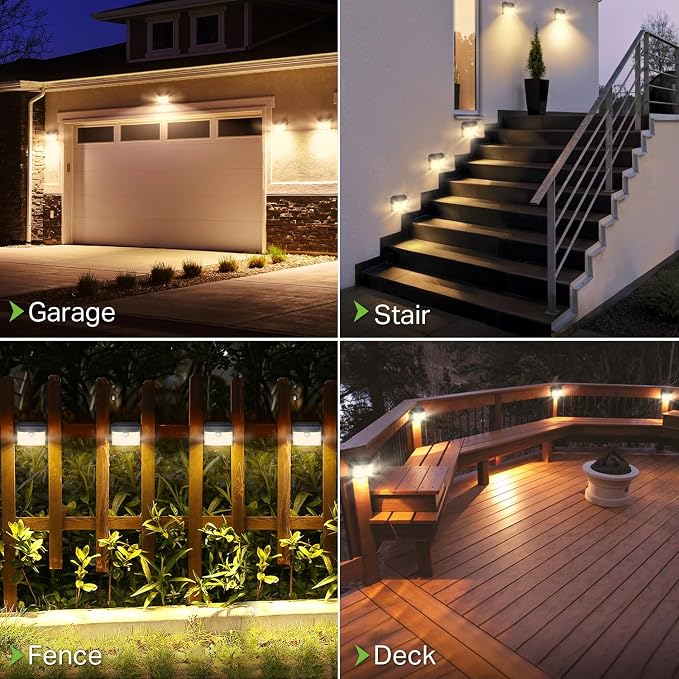 CLAONER Solar Lights Outdoor [𝟖 𝐏𝐚𝐜𝐤/126 LED], Wireless Motion Sensor Lights, IP65 Waterproof Security Lights 3 Modes, 270° Lighting Angle, Ultra-Bright Wall Lights for Deck Patio Fence Garage