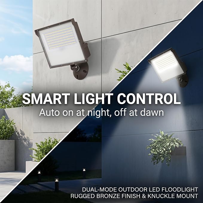 Dusk to Dawn 240W Outdoor LED Flood Light with 1/2" Knuckle Mount (Plate Included), 5000K 33600LM 100-277V, ETL Waterproof LED Security Flood Lighting for Sign/Flagpole/Tree/Yards/Advertising Boards