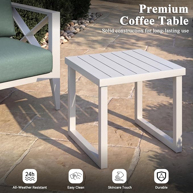 4 Piece Aluminum Patio Furniture Set, Modern Outdoor Patio Conversation Sets with Ergonomic Armhairs and Loveseat, 6" Thick Washable Cushions for Balcony, Porch, Backyard,Brown
